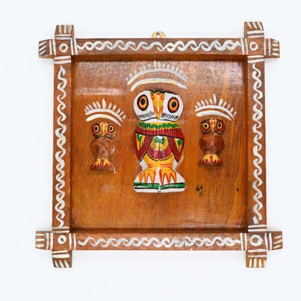 Wooden Frame 1+2 Owl White Yellow