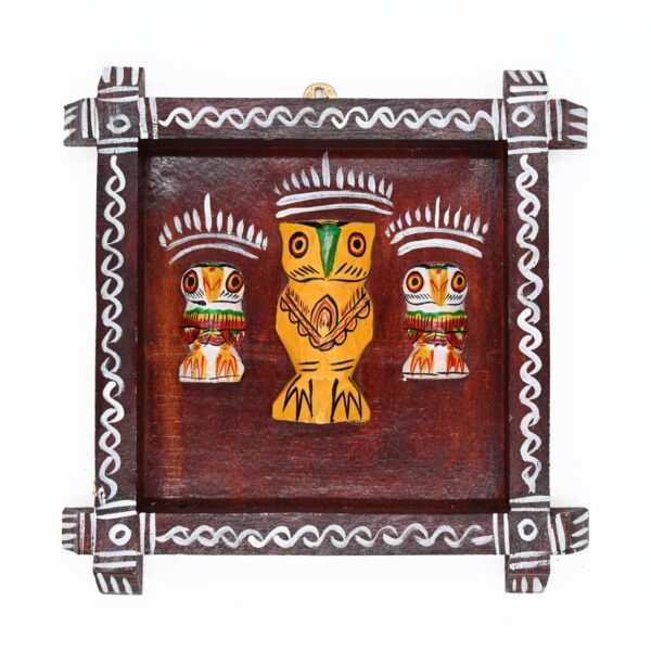 Wooden Frame 1+2 Owl Yellow White
