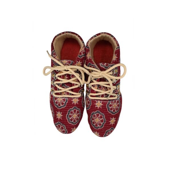 Kalamkari Kantha Stich Shoe Red