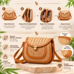 Bamboo Bag Round the Corner for Women Sling Strap - Image 6