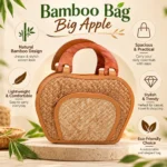 Bamboo Bag Big Apple for Women Stylish Woven Handbag - Image 5