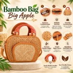 Bamboo Bag Big Apple for Women Stylish Woven Handbag - Image 6