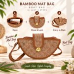 Bamboo Boat Shape Handbag for Women - Image 4