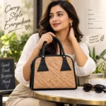 Bamboo Black Fashionable Bag for Women - Image 6