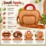 Bamboo Bag Small Apple Handbag for Women - Image 5