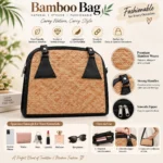 Bamboo Black Fashionable Bag for Women - Image 5