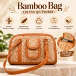 Bamboo Bag On the Go Pocket for Women Stylish Woven Bag - Image 4