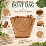 Bamboo Bucket Medium Bag for Women Handmade Look for Shopping & Travel - Image 4