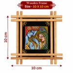 Teracota Double Cross Frame Wall Décor (Radha Krishna) | Traditional Hindu Religious Wall Art for Pooja Room, Mandir, Living Room and Home Decoration 10X10 cm - Image 5
