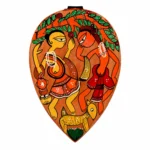 Small Wooden Decorative Tray Hand Painted with Traditional Indian Folk Art Design
