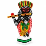 Handcrafted Black Lord Krishna Playing Flute Statue | Traditional Indian Folk Art Decorative Idol for Home Décor, Pooja Room, Living Room & Gifting