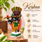 Handcrafted Black Lord Krishna Playing Flute Statue | Traditional Indian Folk Art Decorative Idol for Home Décor, Pooja Room, Living Room & Gifting - Image 3