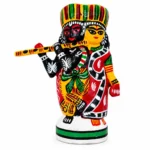Handcrafted Lord Krishna Radha Wooden Figurine | Traditional Indian Hand-Painted Couple Statue for Home Décor, Pooja Room, Living Room & Gifting