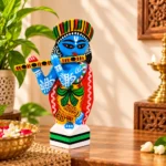 Handcrafted Blue Lord Krishna Playing Flute Statue | Traditional Indian Folk Art Decorative Idol for Home Décor, Pooja Room, Living Room & Gifting - Image 2