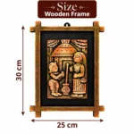 Terracota Krishna Yashoda Wall Art with Wooden Frame for Home Decor (25X30 cm) - Image 4
