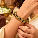 Bangle 3 Hexa Gold Finish Statement Bangle for Women, Intricate Filigree Design Traditional Fashion Jewellery for Festive Wear, Party and Gifting - Image 3