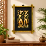 Terracota Farmer Wall Art with Wooden Frame, Traditional Indian Folk Art Decor (25X30 cm) - Image 4