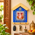 Teracota Wall Key Hanger Ganesha Design with 3 Metal Hooks | Ganpati Wall Mounted Key Holder for Home Entrance, Pooja Room, Mandir & Office Décor (17X15 cm) - Image 4
