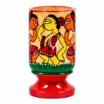Patachitra Wooden Pen Holder Handcrafted Traditional Folk Art Decorative Pen Pencil Stand Desk Organizer for Home Office Study Table (Size-12X6 cm)