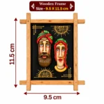 Teracota Cross Frame Wall Décor (Rajasthani Couple) | Traditional Indian Folk Art Wall Hanging for Living Room, Bedroom, Office and Home Decoration 9.5 X 11.5  cm - Image 5
