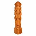 Handcrafted Wooden Lord Ganesha Idol 18 Inch, Traditional Hindu God Ganesh Statue for Home Temple, Living Room & Office Decor