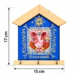 Teracota Wall Key Hanger Ganesha Design with 3 Metal Hooks | Ganpati Wall Mounted Key Holder for Home Entrance, Pooja Room, Mandir & Office Décor (17X15 cm) - Image 3