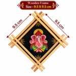 Teracota Double Cross Frame Wall Décor (Ganesh Ji) | Traditional Hindu Religious Wall Art for Pooja Room, Mandir, Living Room and Home Decoration 9.5X9.5 cm - Image 4