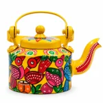 Colorful Handcrafted Aluminium Kettle with Patachitra Inspired Artwork