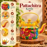 Colorful Handcrafted Aluminium Kettle with Patachitra Inspired Artwork - Image 3