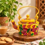 Artistic Aluminium Kettle with Hand-Painted Traditional Indian Folk Motifs - Image 5