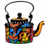 Kettle with Hand-Painted Patachitra Style Indian Folk Art Design