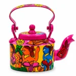 Traditional Aluminium Kettle with Colorful Patachitra Folk Art Painting