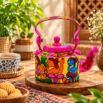 Traditional Aluminium Kettle with Colorful Patachitra Folk Art Painting - Image 5