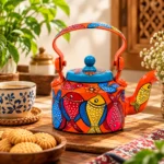 Patachitra Style Painted Aluminium Kettle for Traditional Home Décor - Image 5
