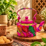 Decorative Aluminium Kettle with Vibrant Indian Folk Art Patachitra Design - Image 4