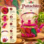 Decorative Aluminium Kettle with Vibrant Indian Folk Art Patachitra Design - Image 5