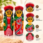 Handcrafted Tribal King & Queen Wooden Figurine Set 6 Inch | Traditional Indian Folk Art Couple Statue for Home Décor, Tabletop & Gifting - Image 3