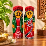 Handcrafted Tribal King & Queen Wooden Figurine Set 6 Inch | Traditional Indian Folk Art Couple Statue for Home Décor, Tabletop & Gifting - Image 2