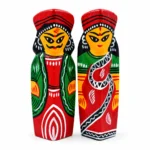 Handcrafted Tribal King & Queen Wooden Figurine Set 9 Inch | Traditional Indian Folk Art Couple Statue for Home Décor, Tabletop & Gifting