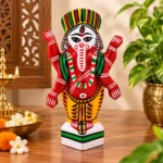 Handcrafted Lord Ganesha Wooden Statue 8 Inch | Traditional Indian Folk Art Ganpati Idol for Home Décor, Pooja Room & Gifting - Image 3