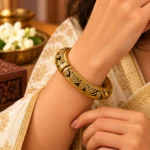 Bangle 1 Net Design Gold Finish Statement Bracelet for Women, Elegant Traditional Fashion Jewellery for Festive Wear, Party and Gifting - Image 4
