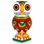 Handcrafted Wooden Owl Statue 10 Inch | Colorful Traditional Tribal Folk Art Bird Figurine for Home Décor, Tabletop, Shelf & Gifting
