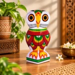 Handcrafted Wooden Owl Statue 10 Inch | Colorful Traditional Tribal Folk Art Bird Figurine for Home Décor, Tabletop, Shelf & Gifting - Image 2