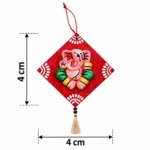 Teracota Lord Ganesha Dangler | Ethnic Hanging Home Décor Accessory for Pooja Room, Living Room and Office 4X4 cm - Image 4