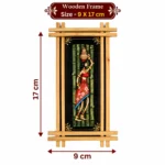 Teracota Double Cross Frame Wall Décor (Lady with Pitcher) | Traditional Indian Folk Art Wall Hanging for Living Room, Bedroom, Office and Home Decoration 9X17 cm - Image 4
