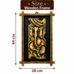 Lord Ganesha Wall Hanging with Wooden Frame for Home Interiors (28X44 cm) - Image 5
