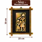 Terracota Folk Art Wall Hanging with Wooden Frame, Traditional Indian Home Decor (25X30 cm) - Image 2