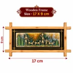 Teracota Cross Frame Wall Décor (Scenery) | Traditional Indian Tribal Folk Art Wall Hanging for Living Room, Bedroom, Office and Home Decoration 17X9 cm - Image 4
