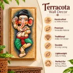 Teracota Ganesha Table Stand Decorative Relief Plaque | Colourful Dancing Lord Ganesha Wall Art for Pooja Room, Mandir, Home and Office Décor 10X4 cm - Image 3
