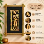 Terracota Tribal Musician Wall Hanging, Ethnic Indian Artwork for Home Decoration (25X30 cm) - Image 3